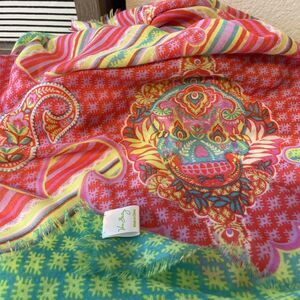 Vera Bradley Paisley in paradise sugar skull scarf 37x78”